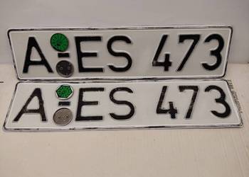 Tablica rejestracyjna Niemcy bez euro bandu 2 sztuki A-ES473