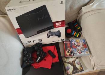Konsola PS3 Slim+ 2 x pad + gry + Buzz pudełko