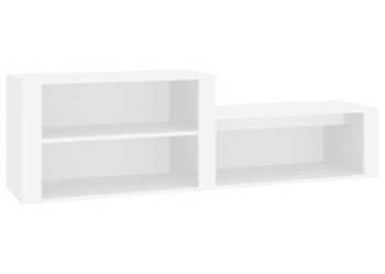 Półka na buty, biała, 150x35x45 cm, materiał drewnopochodny(816912)