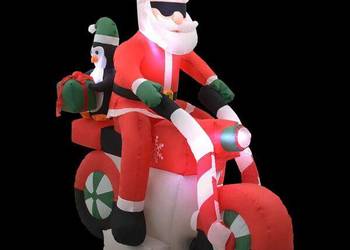 vidaXL Nadmuchiwany Święty Mikołaj na motocyklu（SKU:289304）