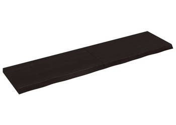Blat stołu ciemnobrązowy 200x50x(2-6) cm lite drewno dębowe WM-3156461