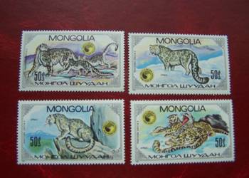 Mongolia 1985 MNH Mi. 1694/97 Fauna Zwierzęta Dzikie Koty  a