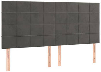 Zagłówek do łóżka z LED ciemnoszary 160x5x118/128 cm aksamit WM-3122479