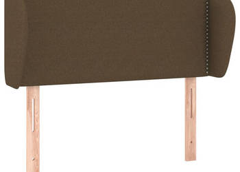 Zagłówek uszak ciemnobrązowy 83x23x78/88 cm tkanina WM-3116981