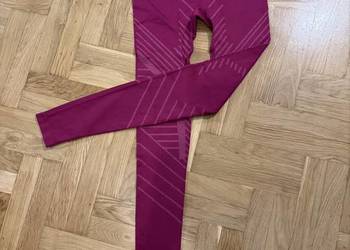 Spodnie leginsy damskie S/M termoaktywne różowe rozciągliwe getry