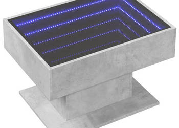 Stolik kawowy z LED szarość betonu 70x50x45 cm WM-847535