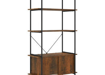 Regał z szafką 80x40x163 cm stal i materiał drewnopochodny WM-336356