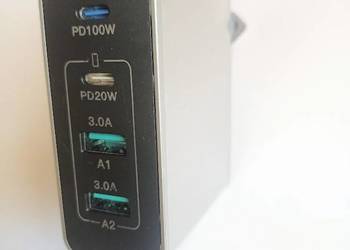 Ładowarka USB C USB A GaN TECH 100W 4 Porty + Kabel