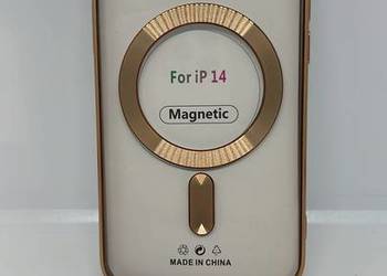 Case Electro Mag Cover z MagSafe do IPHONE 14 złoty + ochrona kamery