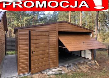 Garaż blaszany 6x5.6x6 wzmacniany struktura drewna