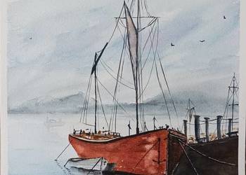 Akwarela Akwarelka Obraz pt. Przy Kei 31 x 23 cm
