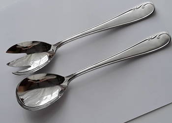 Zestaw do sałat (1 łyżka + 1 łyżko - widelec), Smalcalda, GDR