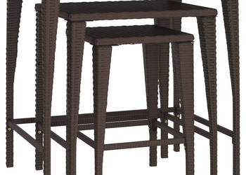 Stoliki wsuwane pod siebie 3 szt. brązowe rattan PE WM-319385