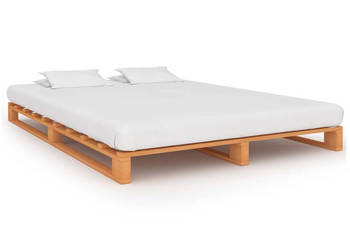 Rama łóżka z palet brązowa lite drewno sosnowe 120 x 200 cm WM-285264