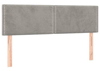 Zagłówek do łóżka z LED jasnoszary 144x5x78/88 cm aksamit WM-3121520