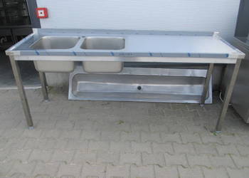 Stół Zlew Gastronomiczny 2 Komorowy Z Blatem Roboczym 200/60/85 NOWY