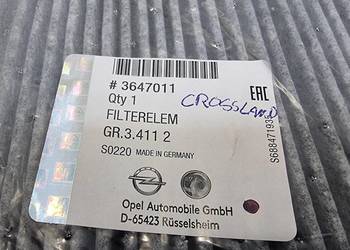 FILTR KABINOWY WĘGLOWY OPEL CROSSLAND X 1.2 3647011 NOWY ORYGINAŁ