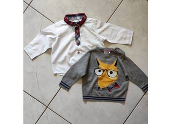 elegancka koszula z konierzykiem biała zapinana sweterek z liskiem bluza sw