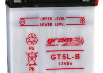 Akumulator motocyklowy GROM YB5L-B 12V 5Ah 80A P+