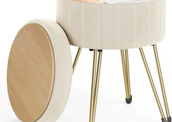 Taboret tapicerowany z funkcją stolika