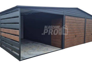Garaż blaszany 6×6 m + wiata 3×6 m antracyt GP745