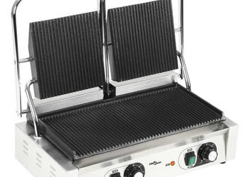 Podwójny opiekacz do panini żebrowany 3600 W 57x305x20 cm WM-50751