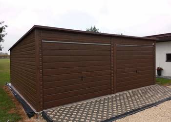Garaż blaszany bramy uchylne do góry 6x5