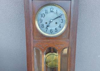 176 Stary zegar ścienny HAU przedwojenny  sprawny film gongu