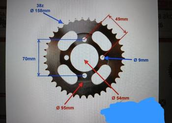 ZĘBATKA TYŁ 38z 428 OGAR900