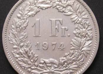 Szwajcaria 1 frank 1974  - stan 1/2