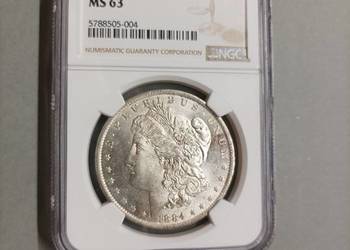 1 Dolar 1884 Morgan NGC MS 63 Nowy Orlean wysoka nota 1 Dolar 1884 Morgan NGC MS 63 Nowy Orlean wysoka nota