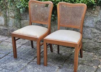 Fotele krzesła x2 stare antyk ratan retro PRL vintage Art Deco