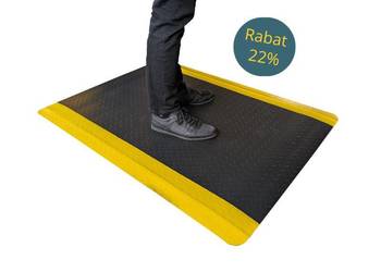 Mata do pracy wielozmianowej Deckplate 90x120 cm (kolor czarno-żółty)