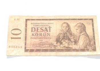 Stary banknot 10 koron Czechosłowacja 1960 antyk