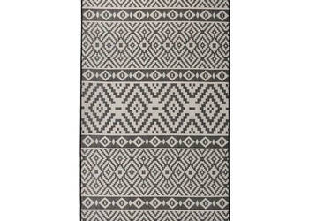 Dywan zewnętrzny o płaskim splocie 100x200 cm czarne pasy WM-340850