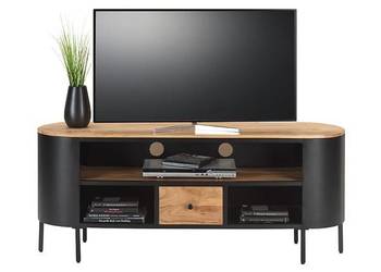 Szafka RTV 145 cm + Regał 78 cm akacja/czarny – NOWE w kartonach! Gwarancja