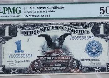 Banknot 1 $ 1899 "Black Eagle" Silver Certificate PMG 50