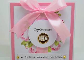 Zaproszenie z okazji I Komunii Św. wykonane na zamówienie