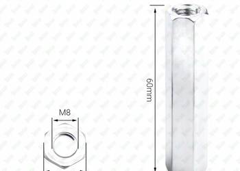 M8X60 ALUMINIOWA NAKRĘTKA ZŁĄCZNA PRZEDŁUŻANA TULEJKA DYSTANSOWA GWINTOWANA