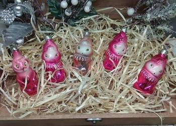 Bombki figurki kolorowe PRL-u Bombki figurki kolorowe PRL-u