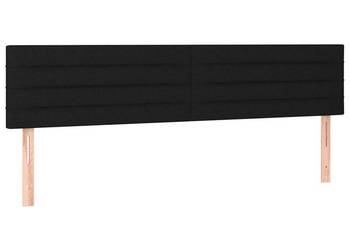 Zagłówek do łóżka z LED czarny 160x5x78/88 cm tkanina WM-3121760