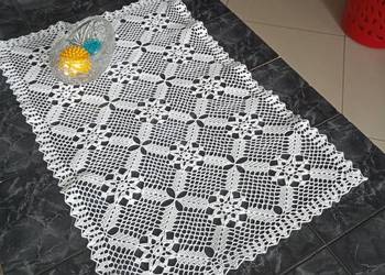 Bieżnik z bawełny ręcznie robiony