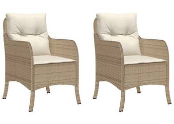 vidaXL Krzesła ogrodowe z poduszkami, 2 szt(SKU:365148)