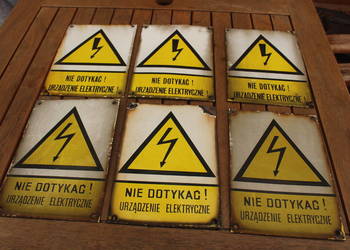 tabliczka metalowa PRL zestaw 6szt.