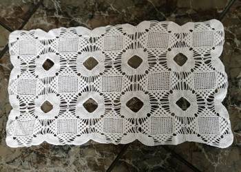 58 x 33 cm serwetka szydełkowa biała handmade