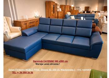 Nowy Narożnik Cayenne / SKÓRA NATURALNA / 180 x 280 cm / Outlet / PRODUCENT