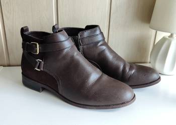 Krótkie brązowe botki H&M 39 sztyblety buty kozaczki jesienne brąz retro