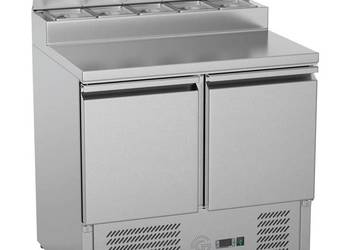 Stół Chłodniczy Gastronomiczny 2-Drzwiowy z Nadstawą Sałatkową 240l Stalgas