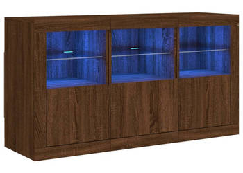 Szafka z oświetleniem LED brązowy dąb 123x37x67 cm WM-3209064