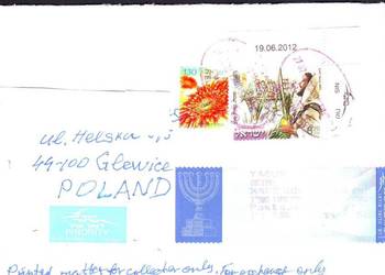 Kop. z koresp. filat. Izrael - Polska 2022
